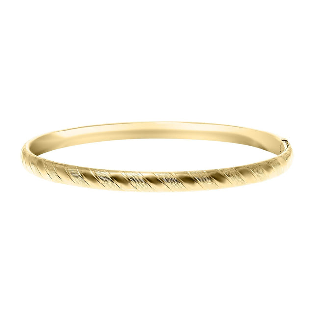 Stripe Pattern Gold Filled Bangle Bracelet | 5mm