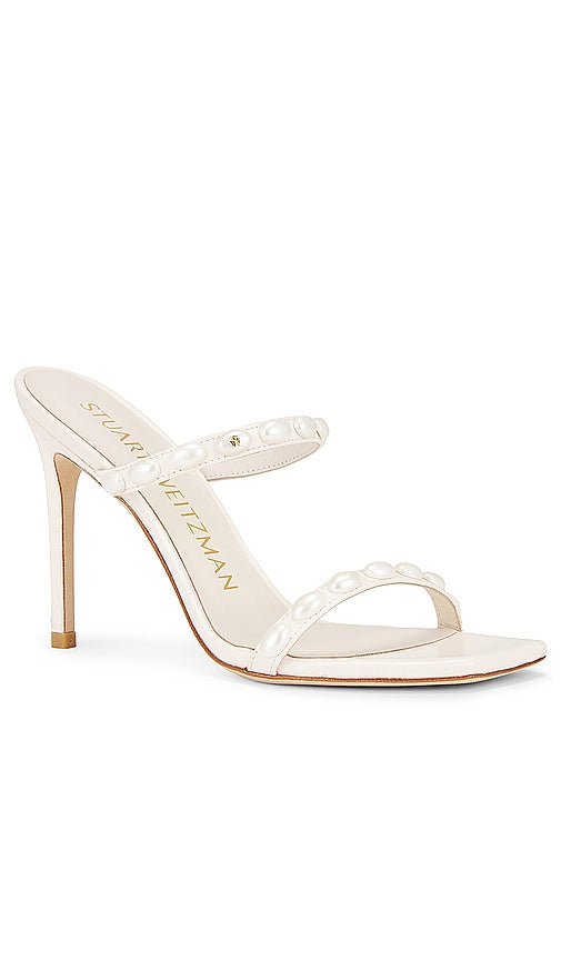 Stuart Weitzman Aleena Pearlita Sandal in Ivory