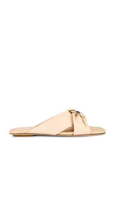 Stuart Weitzman Cece Sandal in Beige | Barely Beige Flat Sandals for Women