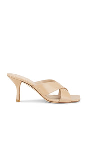 Stuart Weitzman Dayna Slide 75 in Beige | Adobe Heeled Sandals for Women