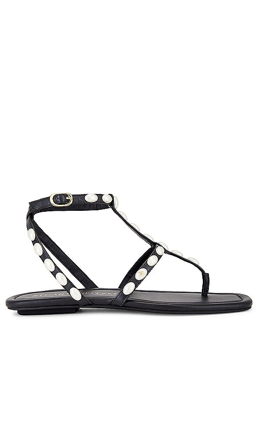 Stuart Weitzman Pearlita Flat Sandal in Black - Stuart Weitzman Sandale plate Pearlita en noir - Stuart Weitzman Pearlita 黑色平底凉鞋 - Flache Sandale „Pearlita“ von Stuart Weitzman in Schwarz - Stuart Weitzman Pearlita 플랫 샌들블랙 컬러 - Sandalo piatto Stuart Weitzman Pearlita in nero