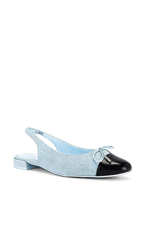 Stuart Weitzman Sleek Bow Slingback Flat in Blue