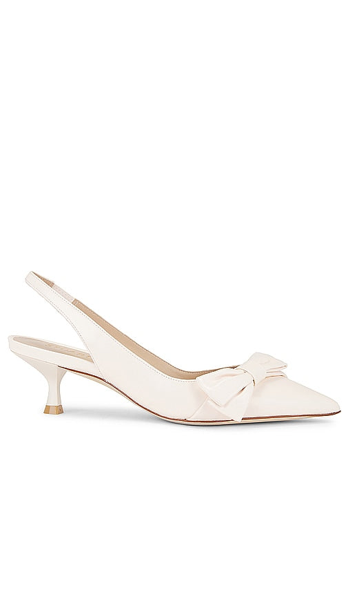 Stuart Weitzman Sofia Slingback Pump in Ivory - Stuart Weitzman Escarpins à bride arrière Sofia en ivoire - Stuart Weitzman Sofia 象牙色露跟高跟鞋 - Stuart Weitzman Sofia Slingback-Pumps in Elfenbein - Stuart Weitzman Sofia 슬링백 펌프스 아이보리 색상 - Décolleté Slingback Stuart Weitzman Sofia in avorio
