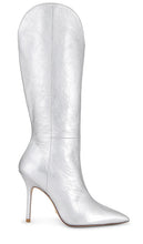 Stuart Weitzman Stuart Outrider 100 Boot in Metallic Silver - Stuart Weitzman Botte Stuart Outrider 100 en argent métallisé - Stuart Weitzman Stuart Outrider 100 金属银靴子 - Stuart Weitzman Stuart Outrider 100 Stiefel in Metallic-Silber - 스튜어트 와이츠먼 스튜어트 아웃라이더 100 메탈릭 실버 부츠 - Stuart Weitzman Stivale Stuart Outrider 100 in argento metallizzato