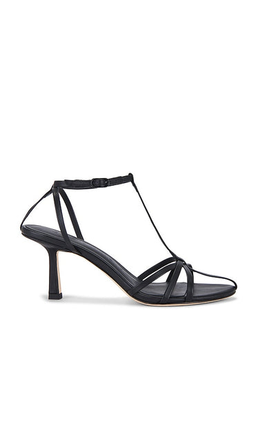 Studio Amelia Aviary 70 Heel in Black | Black Open Toe Heels for Women