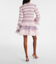 Susan Fang Shirred tulle minidress