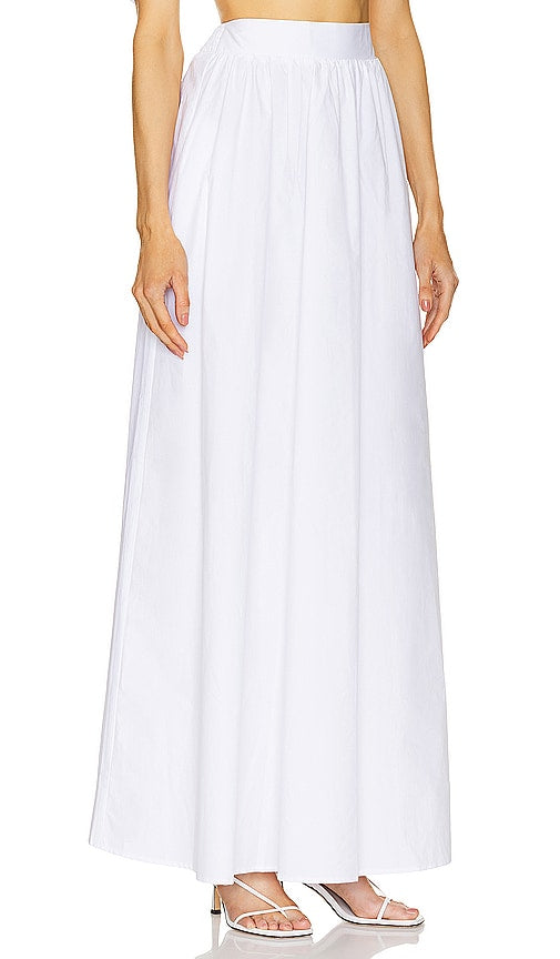 Susana Monaco Long Poplin Skirt in White