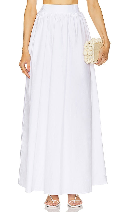 Susana Monaco Long Poplin Skirt in White - Jupe longue en popeline Susana Monaco en blanc - Susana Monaco 白色府绸长裙 - Susana Monaco Langer Popelinerock in Weiß - Susana Monaco 롱 포플린 스커트 화이트 색상 - Gonna lunga in popeline Susana Monaco in bianco