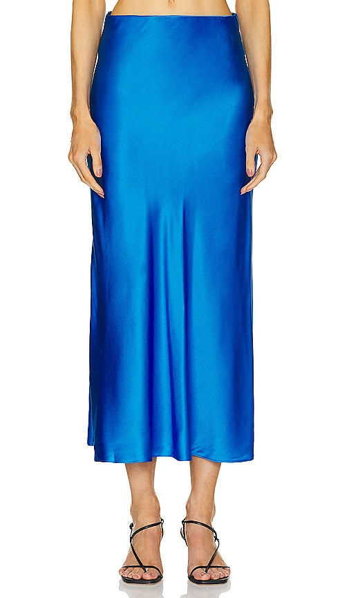 Susana Monaco Silk Midi Skirt in Blue - Jupe mi-longue en soie Susana Monaco en bleu - Susana Monaco 蓝色真丝中长半身裙 - Susana Monaco Seiden-Midirock in Blau - Susana Monaco 실크 미디 스커트 블루 색상 - Gonna longuette in seta Susana Monaco in blu