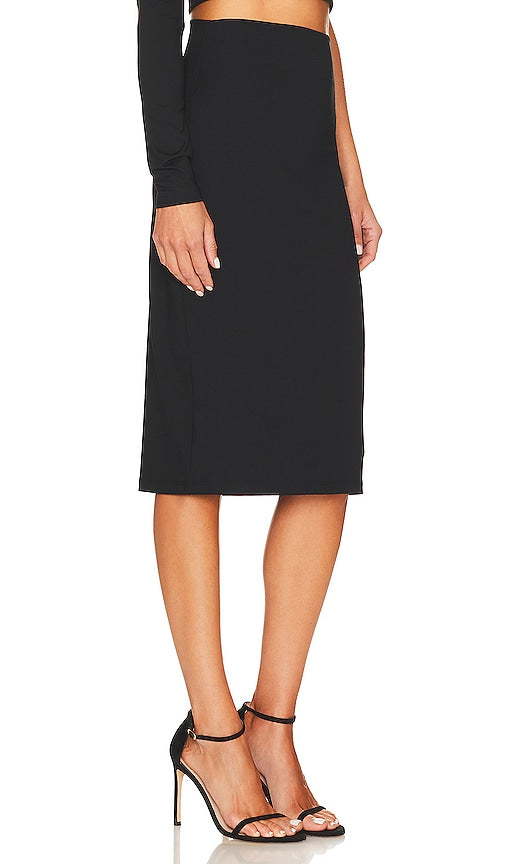 Susana Monaco Slim Midi Skirt in Black