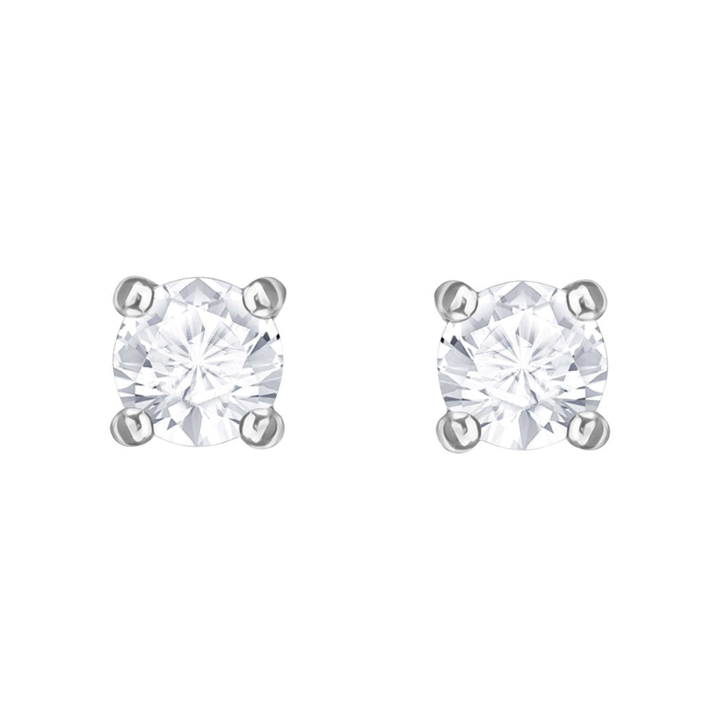 Swarovski Crystal Attract Clear Round Stud Earrings, Rhodium-Plated