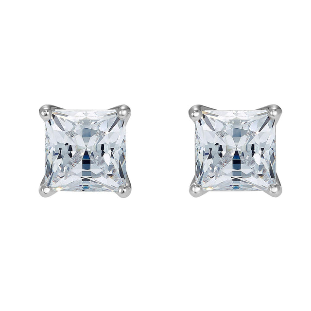 Swarovski Crystal Attract Clear Square Stud Earrings, Rhodium-Plated
