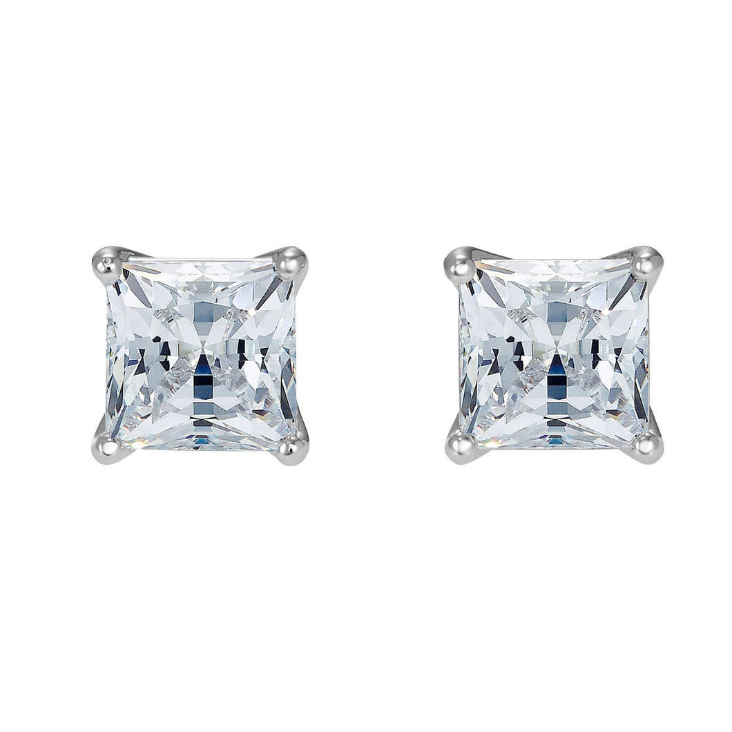 Swarovski Crystal Attract Clear Square Stud Earrings, Rhodium-Plated