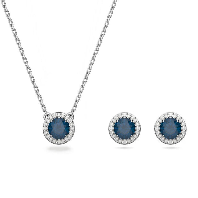 Swarovski Crystal Constella Halo Pendant Necklace and Earring Set