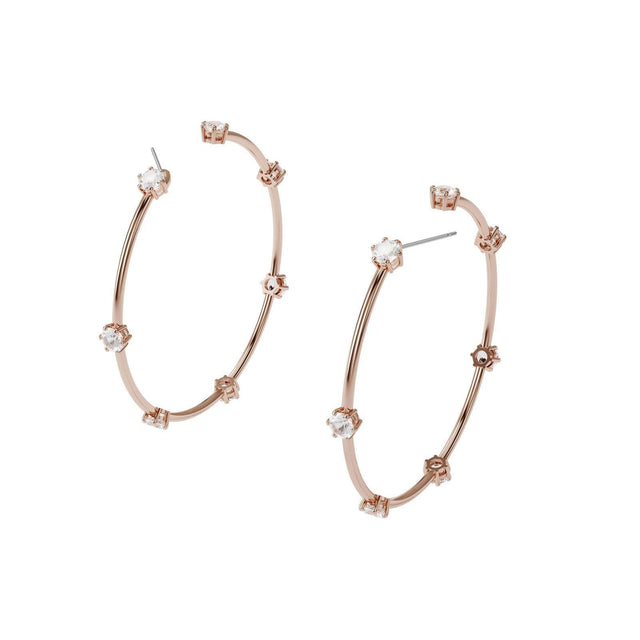 Swarovski Crystal Constella Rose Gold-Tone Plated Hoop Earrings