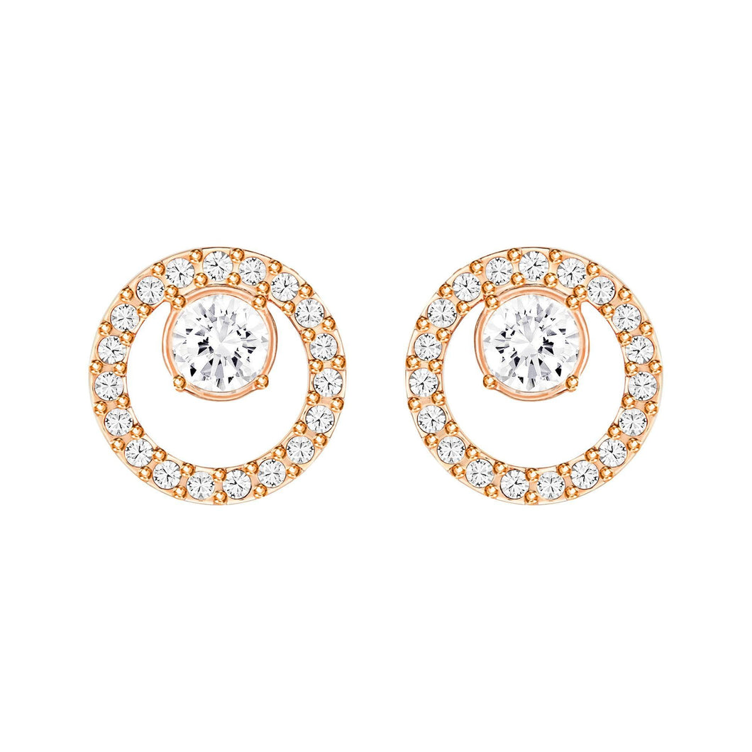 Swarovski Crystal Creativity Circle Small Rose Gold-Tone Earrings