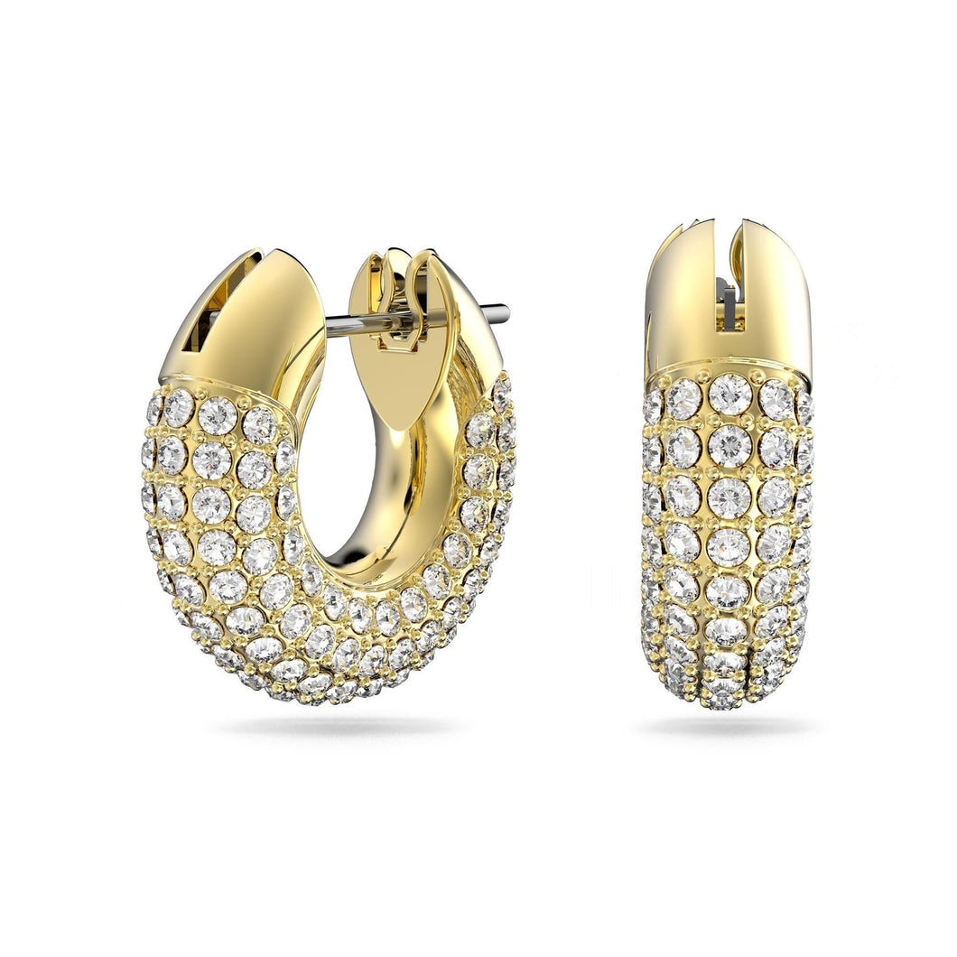 Swarovski Crystal Dextera Hoop Earrings | White Crystal | Gold-Tone Plated