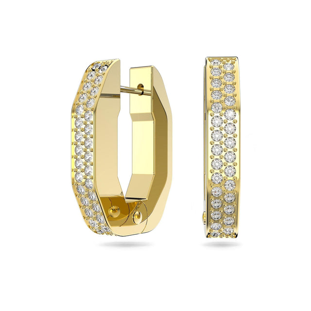 Swarovski Crystal Dextera Octagonal Gold-Tone Hoop Earrings