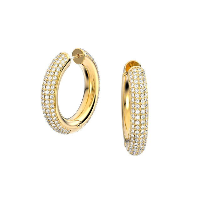 Swarovski Crystal Dextera Yellow-Tone Rhodium-Plated Hoop Earrings