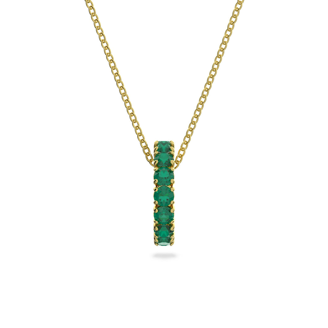 Swarovski Crystal Exalta Gold-Tone Green Pendant Necklace