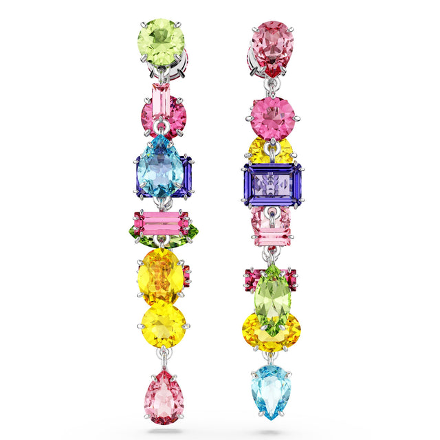 Swarovski Crystal Gema Rhodium Plated Drop Earrings