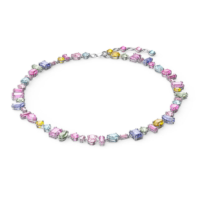 Swarovski Crystal Gema Rhodium-Plated Multicolor Necklace