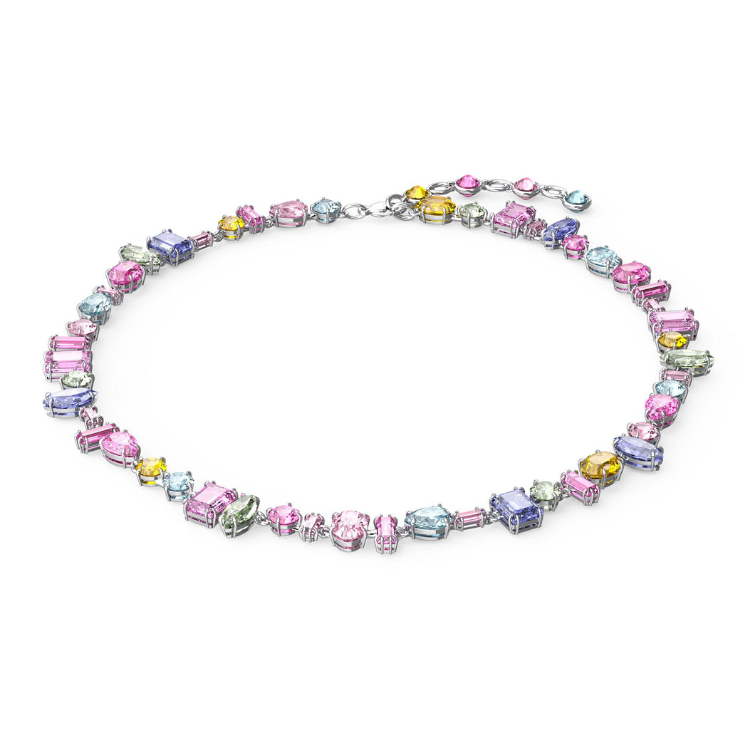 Swarovski Crystal Gema Rhodium-Plated Multicolor Necklace