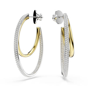 Swarovski Crystal Hyperbola Two-Tone Hoop Earrings
