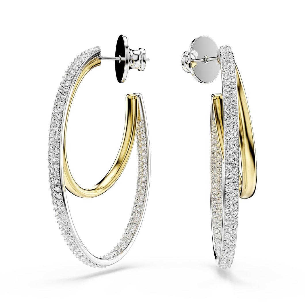 Swarovski Crystal Hyperbola Two-Tone Hoop Earrings