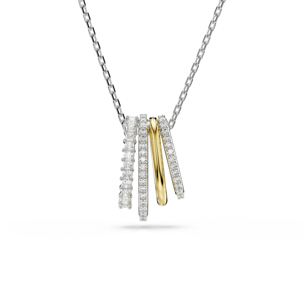Swarovski Crystal Hyperbola Two-Tone Hoop Pendant Necklace