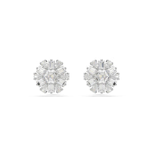 Swarovski Crystal Idyllia Rhodium Plated Snowflake Stud Earrings