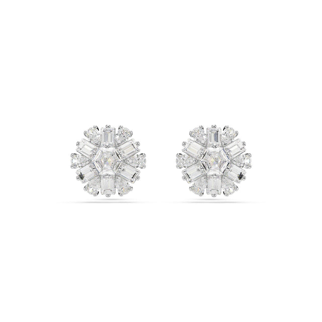 Swarovski Crystal Idyllia Rhodium Plated Snowflake Stud Earrings