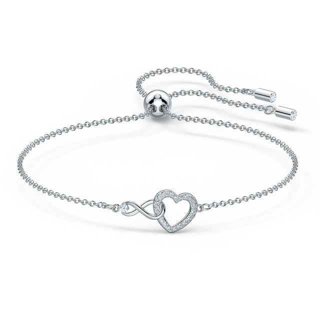 Swarovski Crystal Infinity Heart Bolo Bracelet