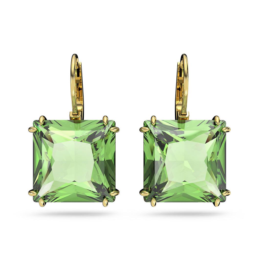 Swarovski Crystal Millenia Gold-Tone Plated Green Drop Earrings