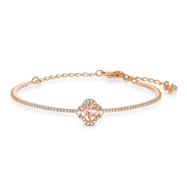 Swarovski Crystal Sparkling Dance Pink Clover Rose Gold-Tone Plated Bracelet