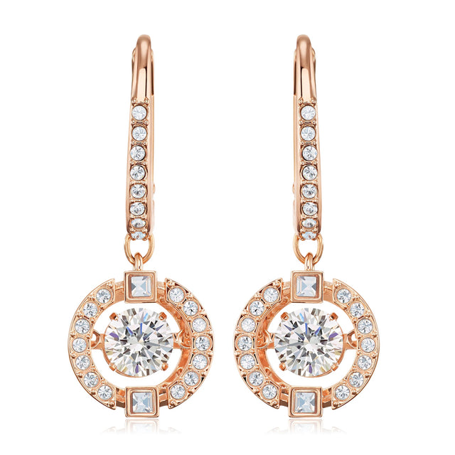 Swarovski Crystal Sparkling Dance Rose Gold-Tone Plated Drop Earrings