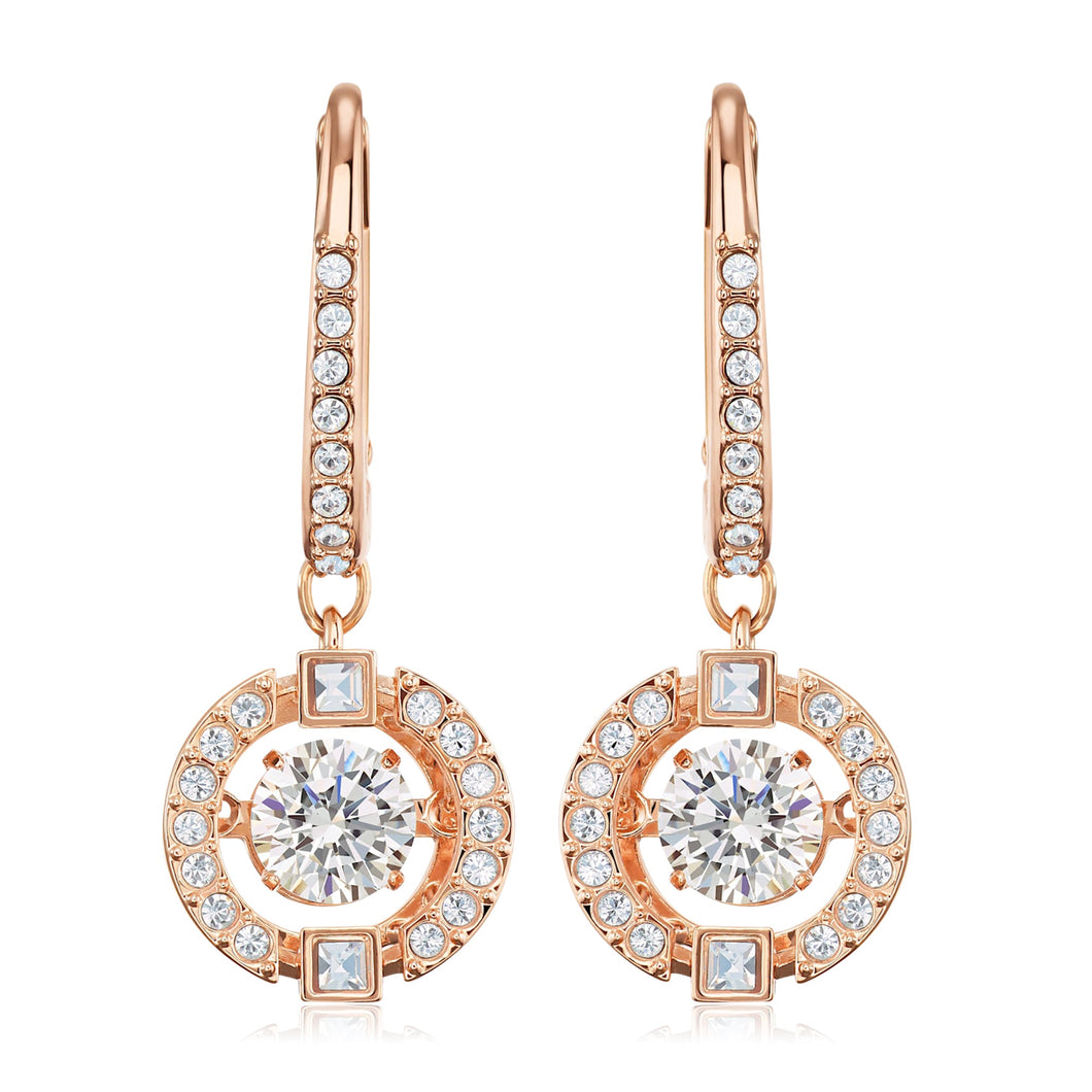 Swarovski Crystal Sparkling Dance Rose Gold-Tone Plated Drop Earrings