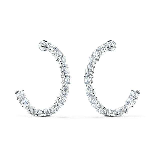 Swarovski Crystal Tennis Deluxe Mixed V Hoop Earrings