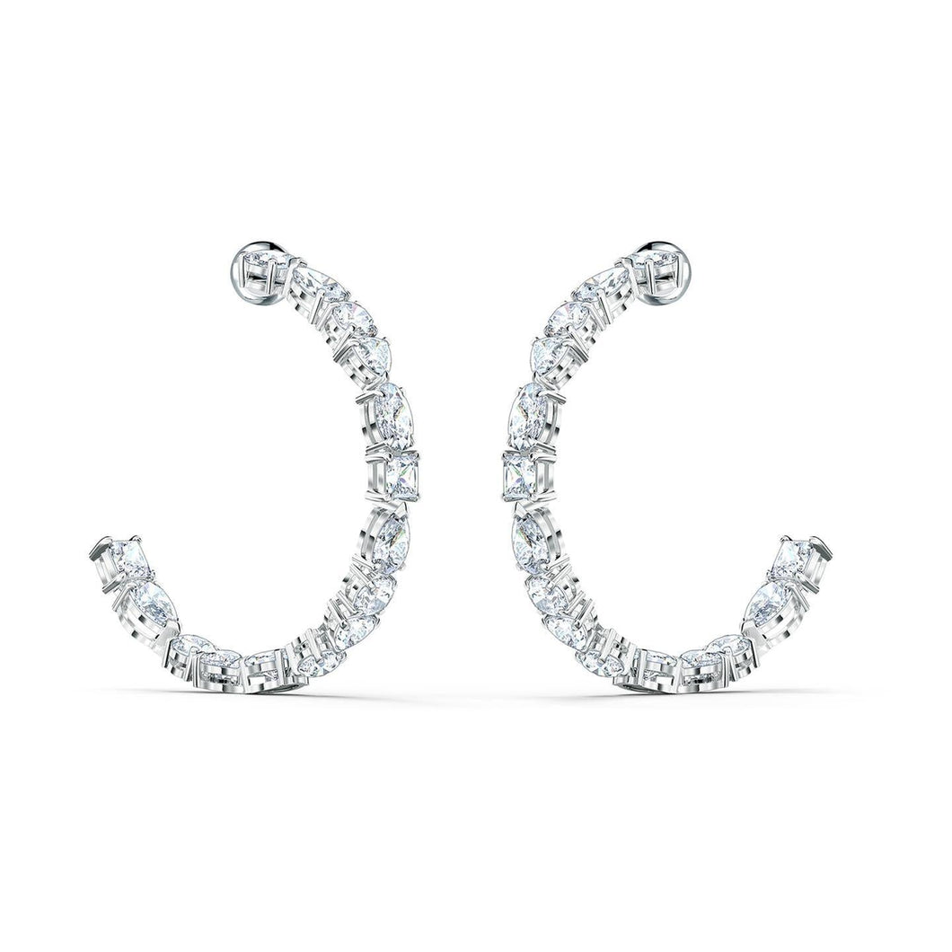 Swarovski Crystal Tennis Deluxe Mixed V Hoop Earrings