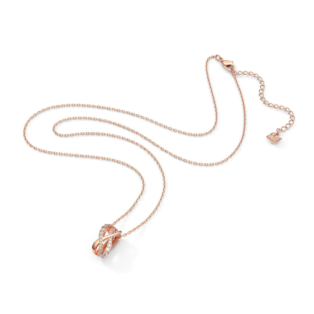 Swarovski Crystal Twist Rose Gold-Tone Plated Pendant Necklace