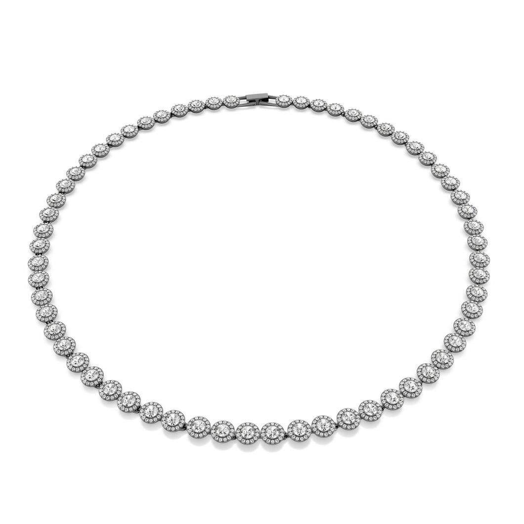 Swarovski Crystal Una Angelic Ruthenium Plated Tennis Necklace