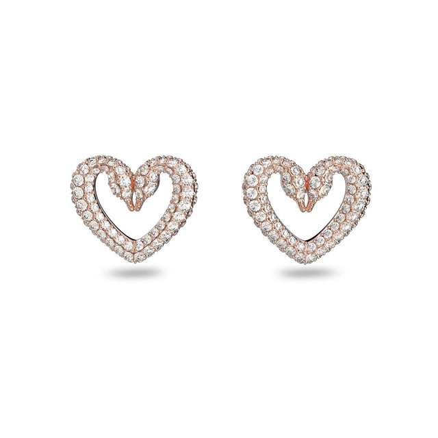 Swarovski Crystal Una Stud Earrings | White Crystal | Rose Gold-Tone Plated