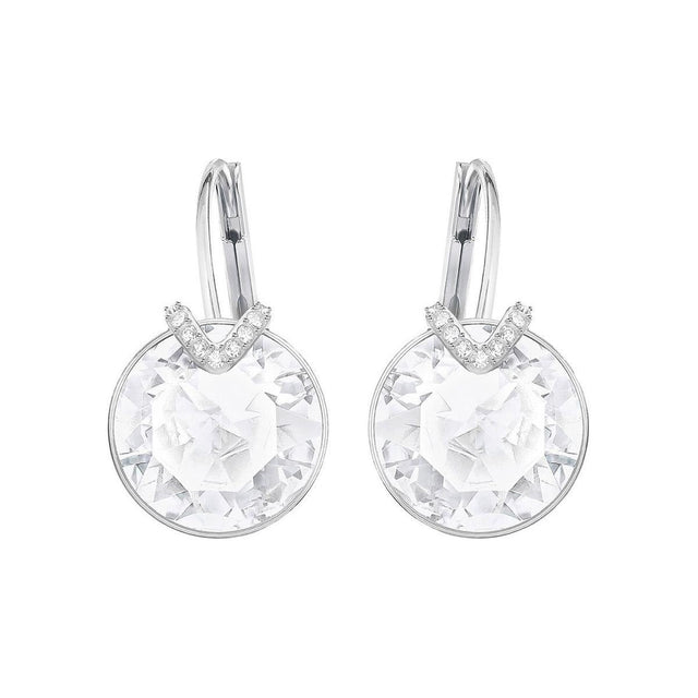 Swarovski Crystal White Bella V Rhodium-Plated Earrings