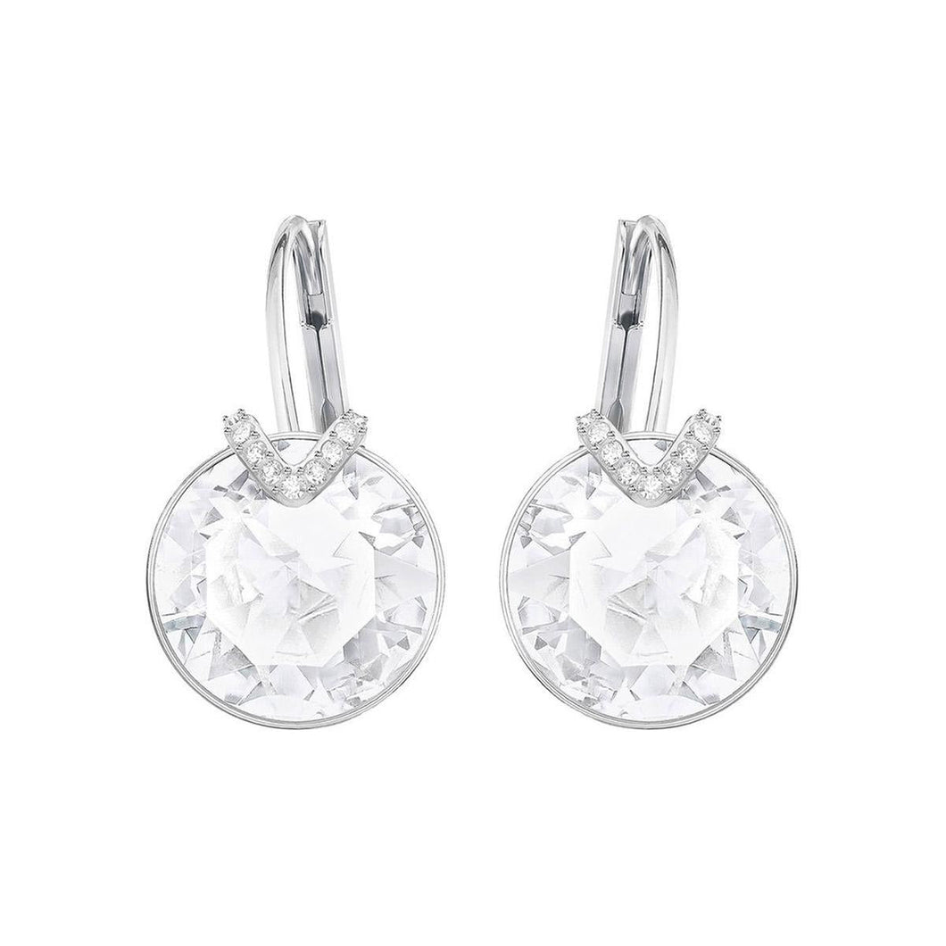 Swarovski Crystal White Bella V Rhodium-Plated Earrings
