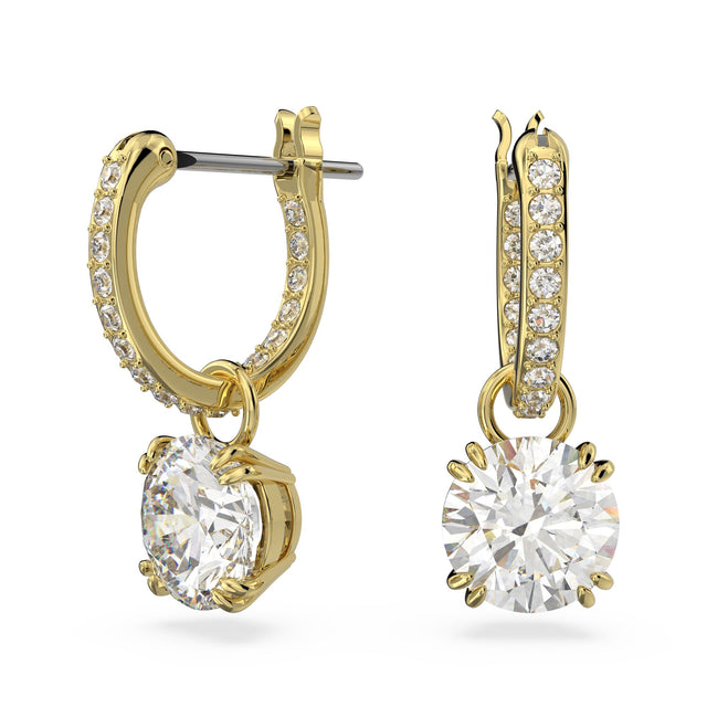 Swarovski Crystal and Zirconia Constella Gold-Tone Hoop Drop Earrings