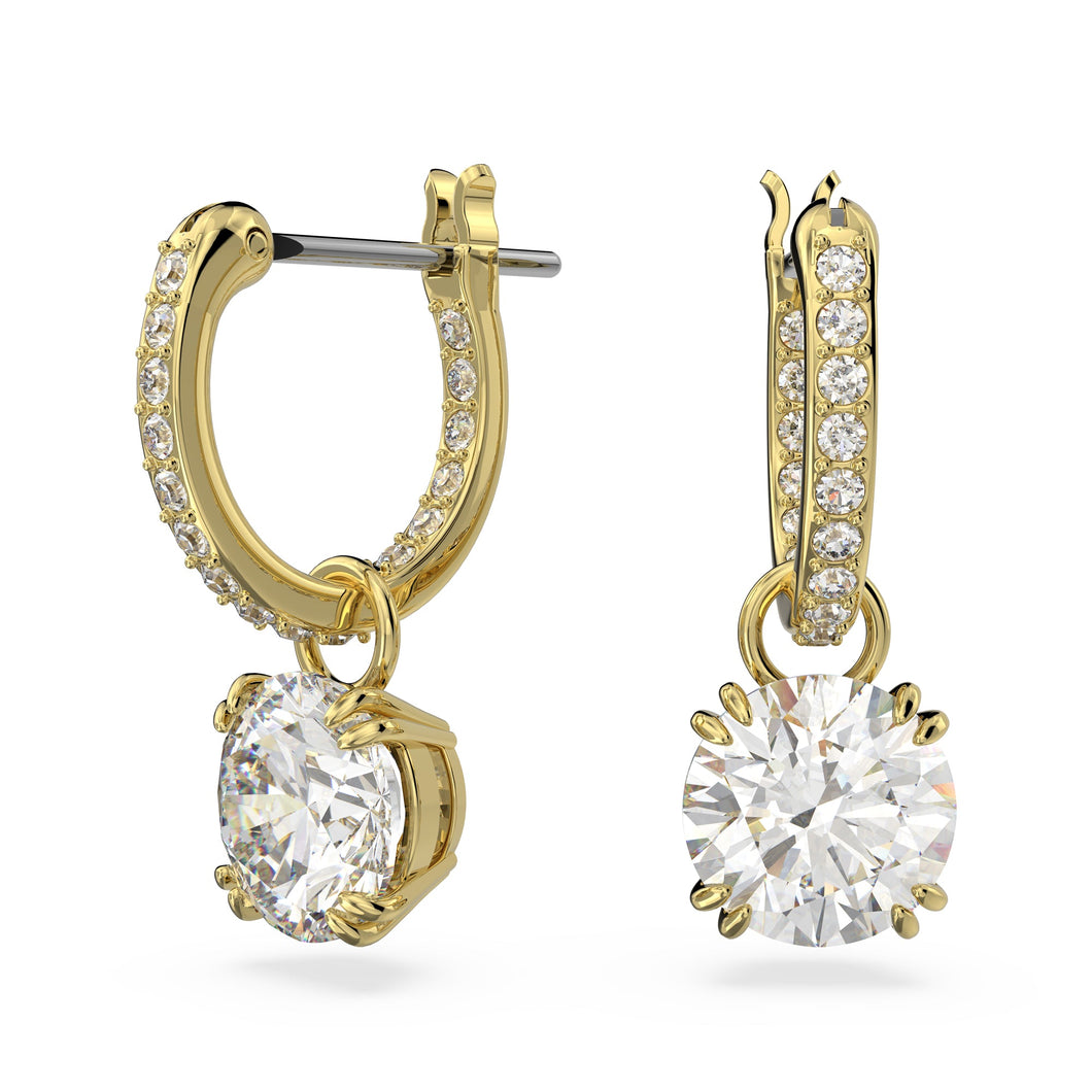 Swarovski Crystal and Zirconia Constella Gold-Tone Hoop Drop Earrings
