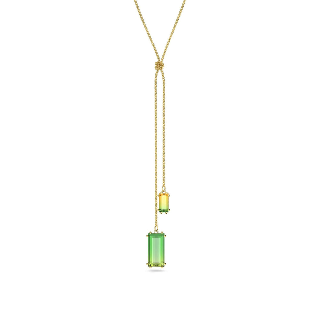 Swarovski Crystal and Zirconia Millenia Gold-Tone Ombre Y-Drop Pendant Necklace