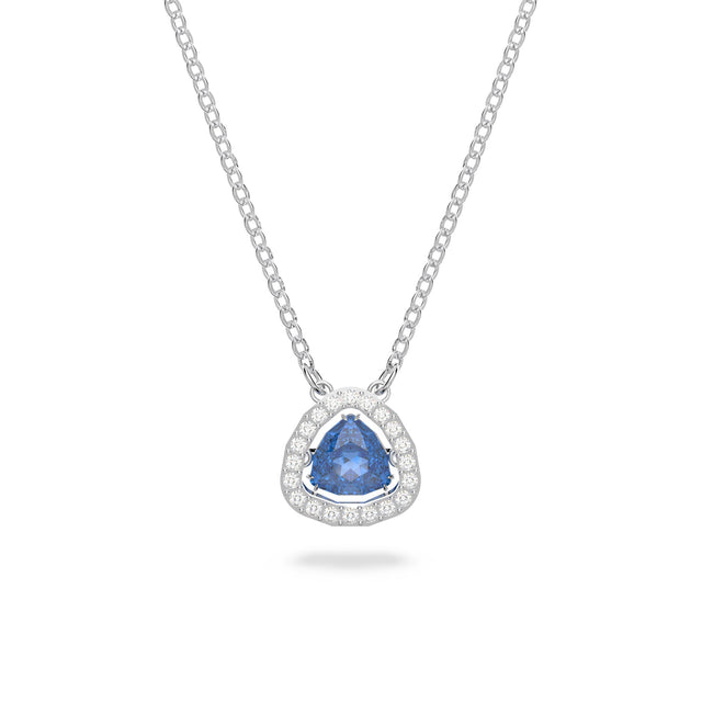 Swarovski Crystal and Zirconia Millenia Rhodium-Plated Blue Pendant Necklace