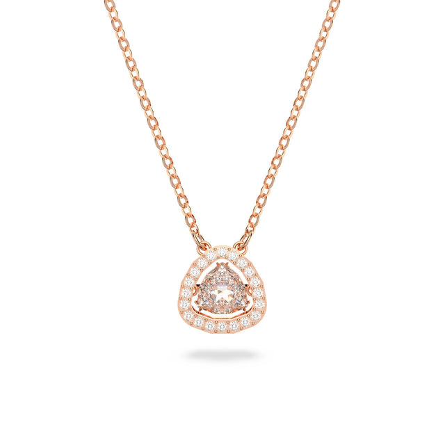 Swarovski Crystal and Zirconia Millenia Rose Gold-Tone White Pendant Necklace