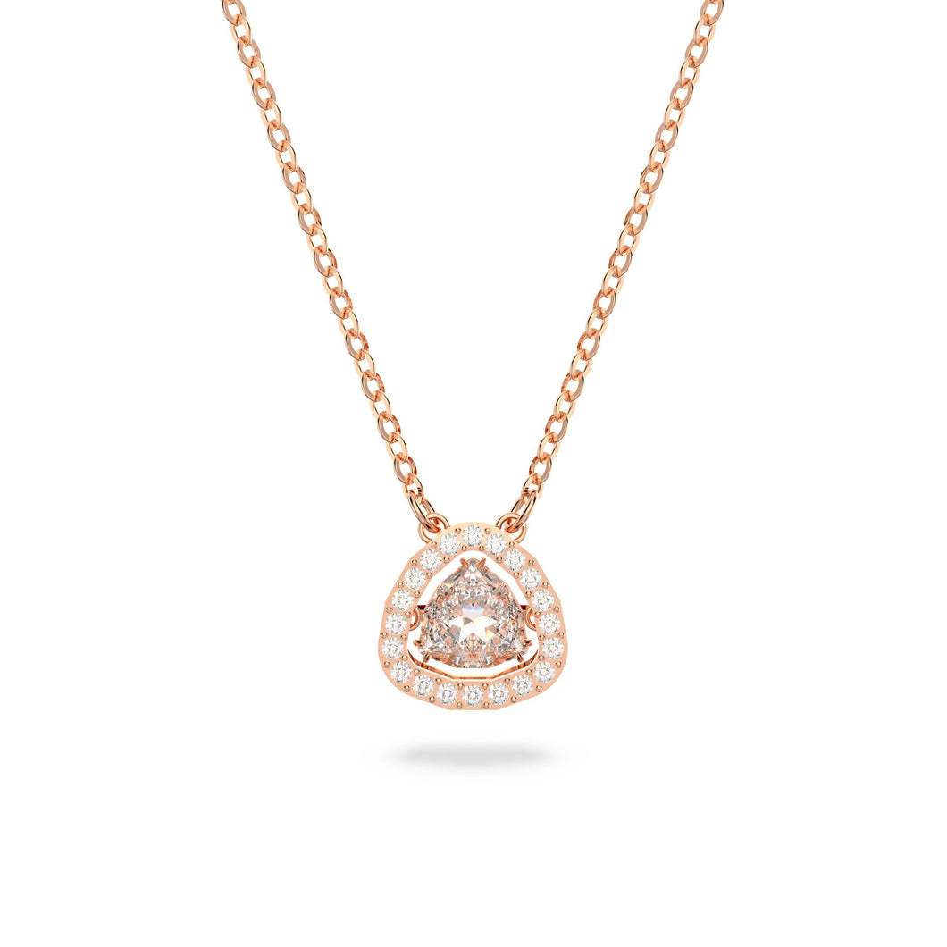 Swarovski Crystal and Zirconia Millenia Rose Gold-Tone White Pendant Necklace